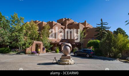 Inn and Spa at Loretto luxus hotel Gebäude im Adobe Stil, Santa Fe, Santa Fe County, New Mexico, USA Stockfoto