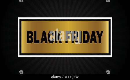 Black Friday Sale Banner – elegantes Design in Gold und Schwarz Stock Vektor