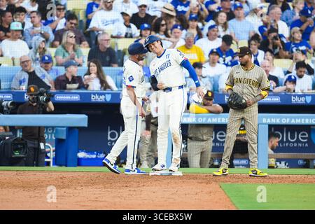 Kalifornien, USA. August 2025. Shohei Ohtani, (Dodgers), 16. August 2025: Baseball: MLB reguläre Saison zwischen Los Angeles Dodgers und San Diego Padres im Dodger Stadium in Kalifornien. Creative 2/AFLO/Alamy Live News Stockfoto