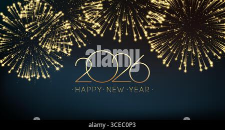 Frohe Weihnachten und Happy New Year abstraktes, glänzendes Element mit goldener Wellenform Stock Vektor