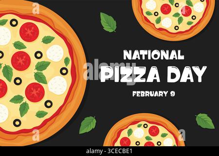 National Pizza Day flache Vektor-Illustration. Stock Vektor