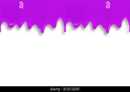 Lila Farbe fließt und tropft. Abstraktes Banner mit Schatten Stock Vektor