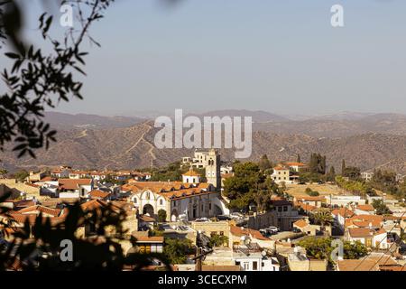 Panoramaaufnahme des Dorfes Lefkara Stockfoto