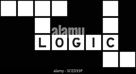 Alphabet-Buchstabe in Wortlogik auf Kreuzworträtsel-Hintergrund Stock Vektor
