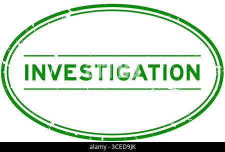 Grunge grünes Untersuchungswort ovaler Gummisiegelstempel auf weißem Hintergrund Stock Vektor