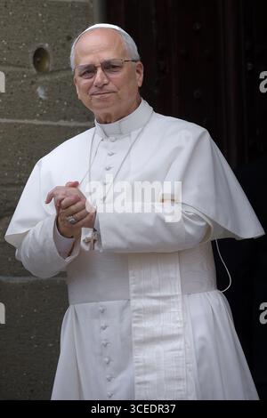ROM, ITALIEN - 16. AUGUST: Papst Leo XIV. Beim Angelusgebet vor seiner Sommerresidenz in Castel Gandolfo, 16. August 2025 Stockfoto