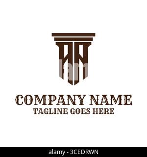 Einfache Minimalistische Säule Säule Säule Anwalt Anwaltskanzlei Logo Symbol Design Vektor Stock Vektor