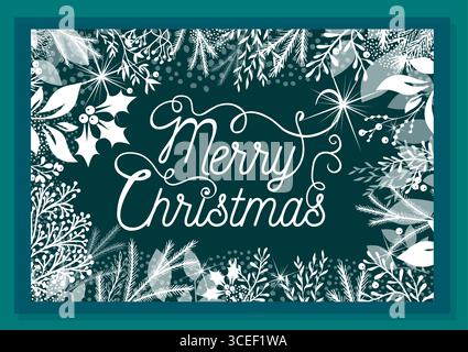 Frohe Weihnachtskarte. Handzeichnung. Nicht AI. Vektorabbildung Stock Vektor