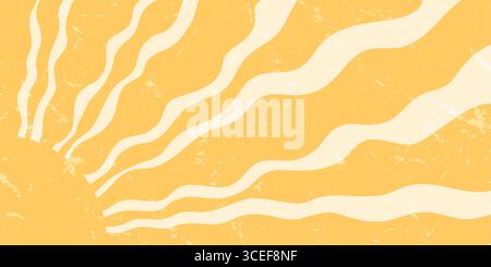 Grooviger Retro Sun Burst Grunge Hintergrund Stock Vektor