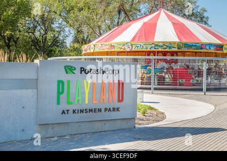 Der Kinsmen Park befindet sich im Stadtteil Saskatoon. Stockfoto