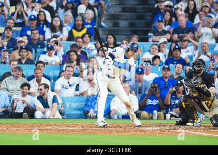 Kalifornien, USA. August 2025. Shohei Ohtani, (Dodgers), 16. August 2025: Baseball: MLB reguläre Saison zwischen Los Angeles Dodgers und San Diego Padres im Dodger Stadium in Kalifornien. Creative 2/AFLO/Alamy Live News Stockfoto