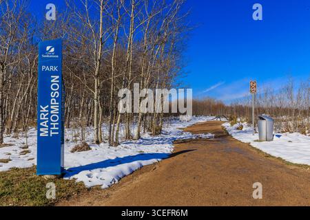 Der Mark Thompson Park befindet sich im Stadtteil Stonebridge von Saskatoon. Stockfoto