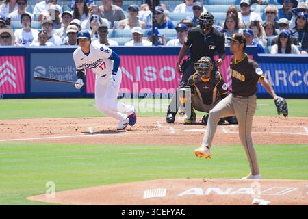 Kalifornien, USA. August 2025. Shohei Ohtani, (Dodgers), 17. August 2025: Baseball: Shohei Ohtani, (Dodgers) und Yu Darvish, (Padres) MLB reguläre Saison zwischen Los Angeles Dodgers und San Diego Padres im Dodger Stadium in Kalifornien, USA. Creative 2/AFLO/Alamy Live News Stockfoto