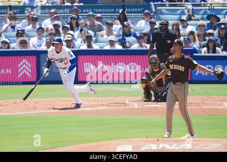 Kalifornien, USA. August 2025. Shohei Ohtani, (Dodgers), 17. August 2025: Baseball: Shohei Ohtani, (Dodgers) und Yu Darvish, (Padres) MLB reguläre Saison zwischen Los Angeles Dodgers und San Diego Padres im Dodger Stadium in Kalifornien, USA. Creative 2/AFLO/Alamy Live News Stockfoto