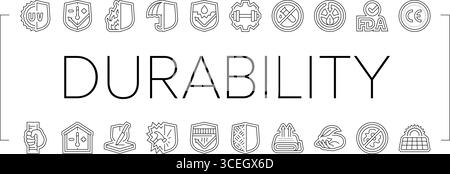 Schutz Haltbarkeit Produktsymbole setzen Vektor Stock Vektor