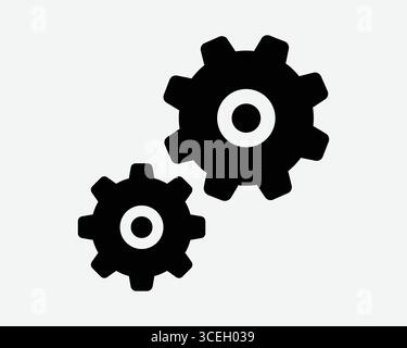 Einstellungen Zahnradsymbol Maschineneinstellung Zahnrad Zahnrad Industrie Maschinenbau Industrie System Motor Arbeitssymbol Zeichen Illustrationsprozess Stock Vektor