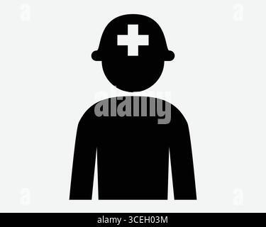 Medizinisches Personal Icon Suche und Rettung medizinischer Arzt Hilfe Solider Armee Schutz Krankenwagen professionelle Krise Team Krankenschwester Zeichen Symbol Graphic man Stock Vektor