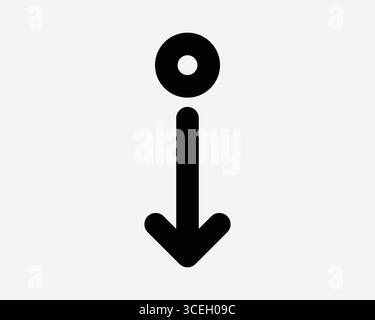 Nach Unten Wischen Pfeilsymbol Cursor Nach Unten Scrollen Navigation Cursorrichtung Pfad Download-Position Tippen Scrollen Aktion Symbol Abbildung Symbol Symbol Symbol Symbol Stock Vektor