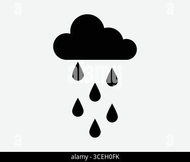 Regen Symbol Regen Ungeduldiges Wetter Bewölkte Jahreszeit Regenguss Nieseln Wolkig Regentropfen Thunderstorm Wet Giessen Tropfen Zeichen Symbol Illustration Stock Vektor