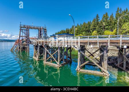 Anlandeplatz der BC Ferries auf Denman Island, British Columbia, Kanada. Stockfoto