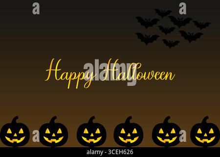 Gruselige Schlosssilhouette mit Vollmond und Fledermäusen Stock Vektor