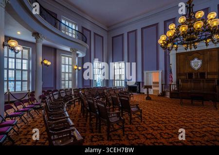 Montgomery, AL, USA - 9. Oktober 2024: Der große Versammlungssaal der Senatskammer im Alabama State House Stockfoto