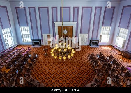 Montgomery, AL, USA - 9. Oktober 2024: Der große Versammlungssaal der Senatskammer im Alabama State House Stockfoto