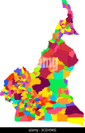 Kamerun detaillierte Farbkarte – hochauflösende politische und administrative Regionen für Kartographie und Infografik Stock Vektor