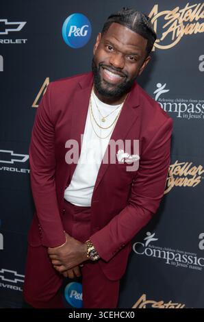 Nashville, Usa. August 2025. Tedy P, im Pressebereich während der 40. Jährlichen Stellar Awards am 15. August 2025 im National Museum of African American Music in Nashville, TN. (Foto: Mike Ware/SIPA USA) Credit: SIPA USA/Alamy Live News Stockfoto