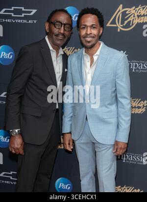 Nashville, Usa. August 2025. The Patricks, im Pressebereich während der 40. Jährlichen Stellar Awards am 15. August 2025 im National Museum of African American Music in Nashville, TN. (Foto: Mike Ware/SIPA USA) Credit: SIPA USA/Alamy Live News Stockfoto