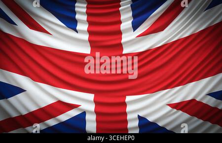 Union Jack Flag des vereinigten Königreichs 3d Stockfoto