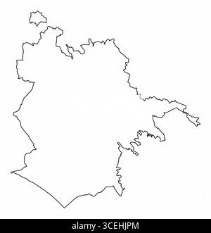 Rom Umrisskarte isoliert auf weißem Hintergrund, Italien Stock Vektor