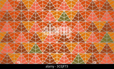 Nahtloses geometrisches Fallbaummuster des Vektors. Gelber und oranger Herbsthintergrund. Lineares Design zurück zu Schulpapier. Silberne Metallic-Linie Stock Vektor