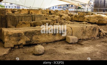 Megalithtempel von Hal Tarxien, 3250-2500 v. Chr., UNESCO-Weltkulturerbe, Tarxien, Malta Stockfoto