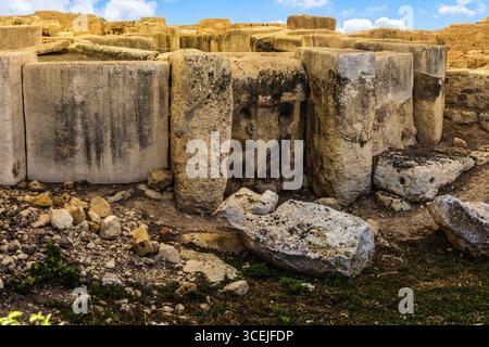 Megalithtempel von Hal Tarxien, 3250-2500 v. Chr., Erscheinungsbild ohne Zeltdach, UNESCO-Weltkulturerbe, Tarxien, Malta Stockfoto