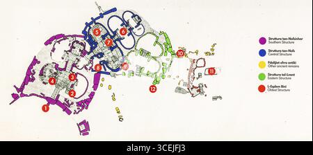 Plan der Stätte, Megalithtempel von Hal Tarxien, 3250-2500 v. Chr., UNESCO-Weltkulturerbe, Tarxien, Malta Stockfoto