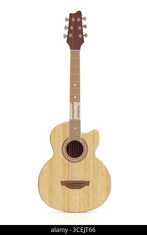Klassische Gitarre isoliert auf weiß. 3D-Abbildung. Stockfoto