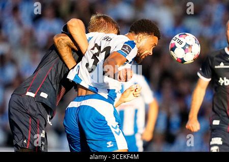 Odense, Dänemark. August 2025. 3F Superliga-kampen mellem ob og AGF paa Nature Energy Park i Odense Mandag den 18. august 2025. Quelle: Ritzau/Alamy Live News Stockfoto