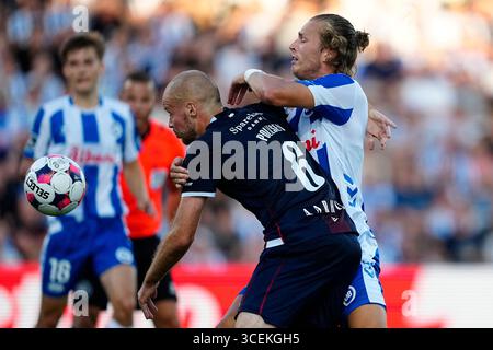 Odense, Dänemark. August 2025. 3F Superliga-kampen mellem ob og AGF paa Nature Energy Park i Odense Mandag den 18. august 2025. Quelle: Ritzau/Alamy Live News Stockfoto