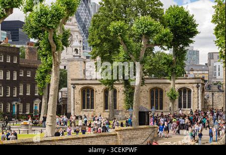 Kapelle Royal St. Peter Ad Vincula, Burghof, Tower of London, Tower Hamlets, London, England, Vereinigtes Königreich Stockfoto