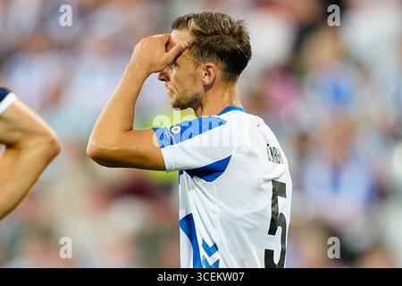 Odense, Dänemark. August 2025. 3F Superliga-kampen mellem ob og AGF paa Nature Energy Park i Odense Mandag den 18. august 2025. Quelle: Ritzau/Alamy Live News Stockfoto