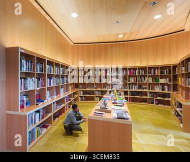 Menschen in der Geschenk-Shop des Guggenheim Museum, Bilbao, Vizcaya, Baskisches Land, Spanien Stockfoto