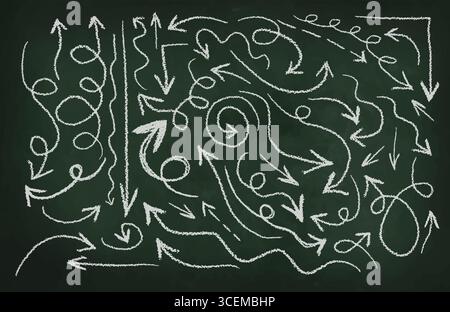 Pfeile auf dem Brett gezeichnet. Vektorabbildung. Handgemacht, nicht AI Stock Vektor