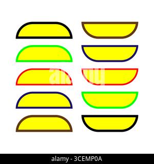 Set mit geschwungenen Formen. Abstrakte Elemente-Kollektion. Farbenfrohes Grafikdesign. Dekorative Vektorobjekte. Stock Vektor