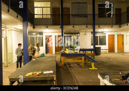 Universität von Südkalifornien Brüderlichkeit auf W 28th Street, Los Angeles, Kalifornien, USA Stockfoto