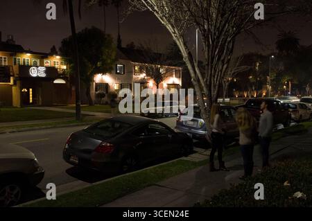 Universität von Südkalifornien Brüderlichkeit Reihe auf W 28th Street, Los Angeles, Kalifornien, USA Stockfoto