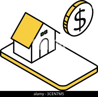 FinTech-Symbol für Smartphone, das Haushaltsbudget verwaltet, digitale Finanzen und persönliche Geldverwaltung Vektorillustration Stock Vektor