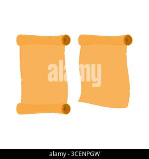 Minimalistischer Papierrollvektor. Papierlauf auf weißem Hintergrund. Einfache Bildlaufleiste Aus Vintage-Papier. Stock Vektor