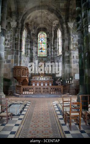Innenansicht der Kapelle Nossa Senhora das Vitórias in Furnas, Insel São Miguel, Azoren, Portugal. Stockfoto