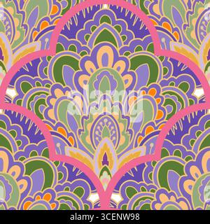 Lila-Grünes Design Mit Muschelmuster Stock Vektor